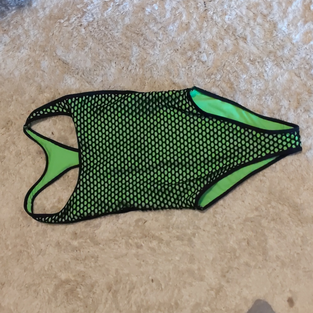Green and Black mesh swimsuit